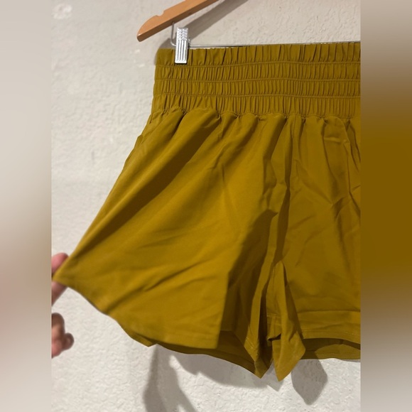 Nike High Waist Women Shorts - Mustard Yellow - Picture 2 of 4